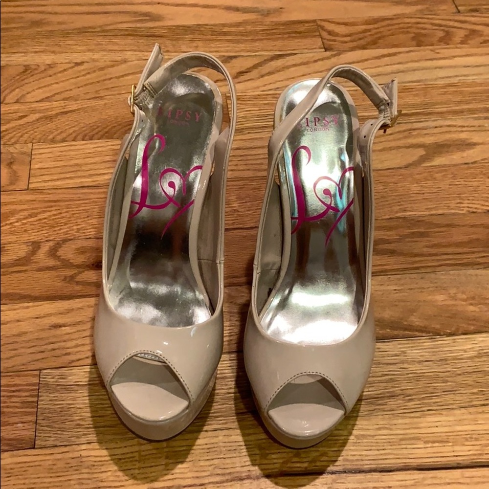 Lipsy London Nude Peep Toe Heels